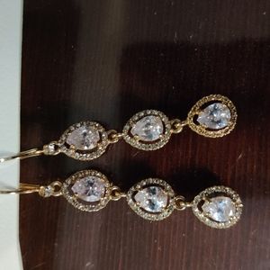 Wedding earrings Gold Crystal